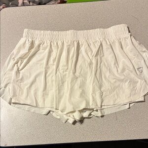 NWT White Flowy Athletic Shorts With Pocket XL